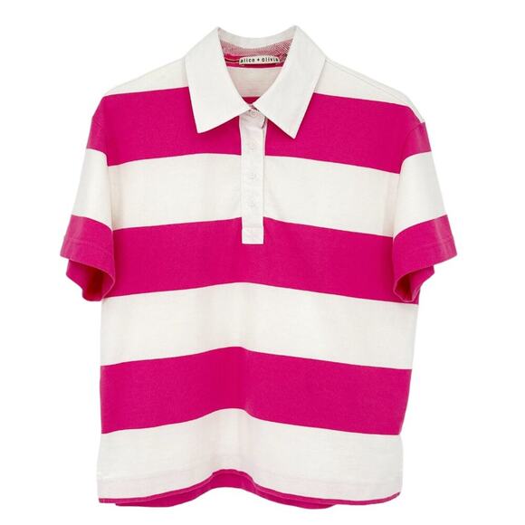 ALICE+OLIVIA Treva Boxy Polo Shirt M - Picture 3 of 10